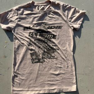 Women's Blondie T-Shirt Beige Spell-0ut XS New Wave 70s New York Debbie Harry